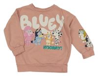 Starorůžová oversize mikina s Bluey s kamarády a flitry George