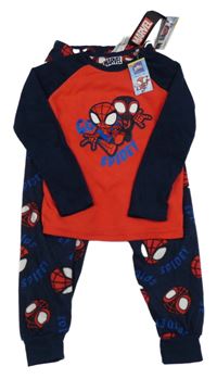 Nové - červeno-tmavomodré fleecové pyžamo se Spider-many PRIMARK
