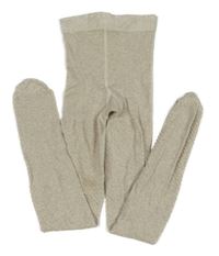 Světlebéžovo/šedé melírované žebrovano/vzorované punčocháče H&M