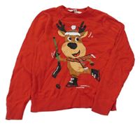 Červený svetr se sobem H&M