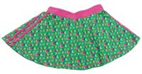 Zeleno-růžová tepláková sukně s nápisy 