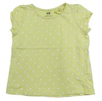 Žluté puntíkaté tričko s mašlí H&M