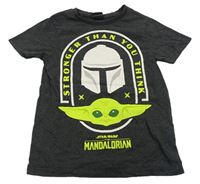 Antracitové melírované tričko se Star Wars Mandalorian Pep&Co