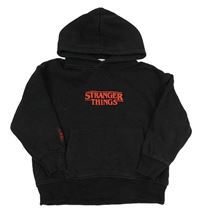 Černá mikina s nápisem a kapucí - Stranger Things Zara