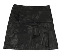 Černá koženková sukně s volánem zn. River Island