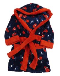 Tmavomodrý chlupatý župan se Spidermanem a kapucí Mothercare