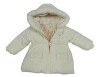 Smetanová šusťáková zimní bunda s kapucí Next
