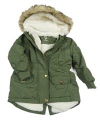 Khaki šusťáková zimní parka s kapucí Kiki&Koko