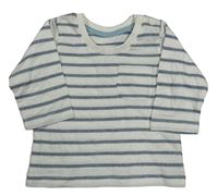 Bílo-modré pruhované triko s kapsou Matalan