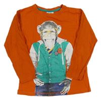 Červené triko s šimpanzem Topolino