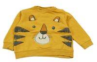 Hořčicová mikina s tygrem Zara