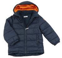 Tmavomodrá šusťáková zimní bunda s kapucí H&M