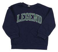 Tmavomodrá mikina s nápisem Tu