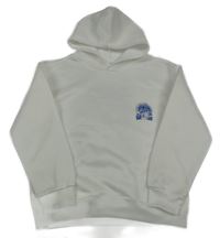 Bílá mikina s potiskem a kapucí