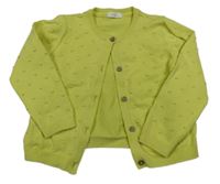 Limetkový 3D puntíkatý propínací svetr Next