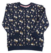 Tmavomodrá mikina s žaludy a volány Liegelind