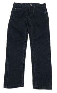 Tmavomodré manšestrové kalhoty Pocopiano