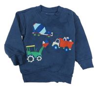 Tmavomodrá mikina se stavebními stroji Nutmeg