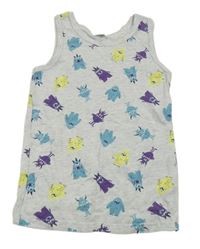 Šedé melírované tílko s příšerkami Zeeman