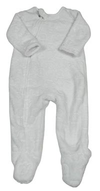 Bílý chlupatý overal se slony Dunnes