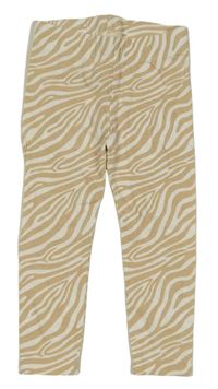 Béžovo-bílé vzorované legíny