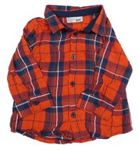 Červeno-tmaovmodro-bílá kostkovaná lehká košile Ergee