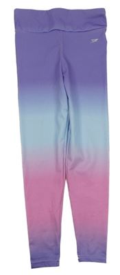 Fialovo-světlemodro-růžové ombré sportovní legíny Primark
