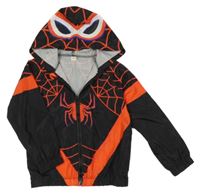 Černo-červená šusťáková bunda s kapucí - Spiderman