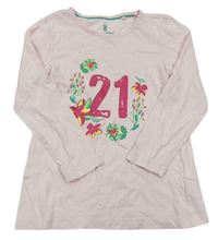 Světlerůžové triko s číslem a květy Lupilu