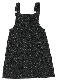 Černo-šedé úpletové laclové šaty s leopardím vzorem George