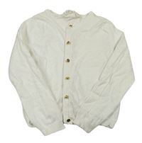 Bílý propínací svetr se zlatými knoflíky H&M