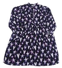 Černo-béžovo-fialové vzorované lehké šaty George