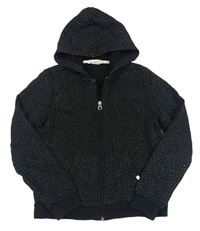 Černá vzorovaná propínací mikina s kapucí H&M
