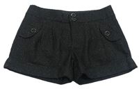 Černé třpytivé vlněné kraťasy Debenhams