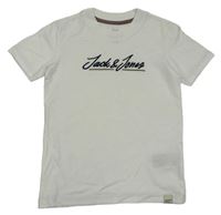 Bílé tričko s logem Jack & Jones