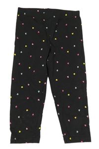 Antracitové crop legíny se srdíčky zn. H&M