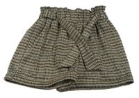 Béžovo-hnědé vzorované úpletové kraťasy s páskem Nutmeg