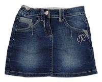 Tmavomodrá riflová sukně s výšivkou Dopodopo