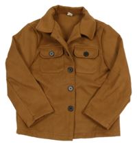 Hnědý flaušový kabátek shein