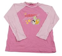 Růžové pyžamové triko s princeznami Disney