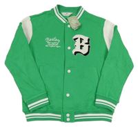 Nové - zeleno-bílá baseballová mikina s písmenem H&M