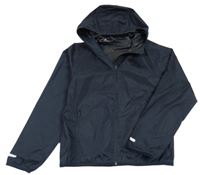 Tmavomodrá šusťáková nepromokavá bunda s kapucí Crivit