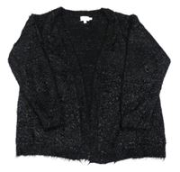 Černý třpytivý svetrový cardigan