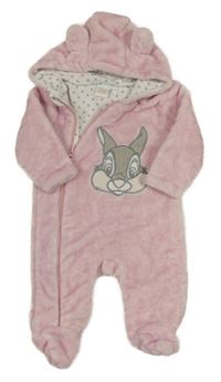 Růžová plyšová podšitá kombinéza s králíkem a kapucí Disney