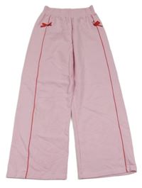 Světlerůžové široké tepláky s červeným pruhem River Island