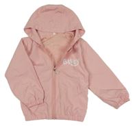 Světlerůžová šusťáková jarní bunda s Bluey a kapucí 