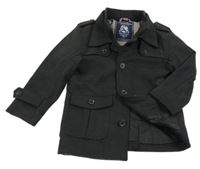 Antracitová flaušová bunda s kapsami Rebel