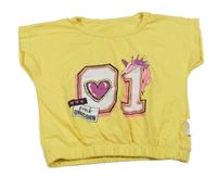 Žluté tričko s potiskem 