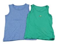 2x nátělník - zelený + modrý 