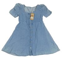 Nové - světlemodré propínací riflové šaty Next